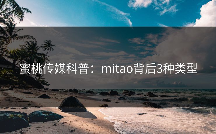 蜜桃传媒科普:mitao背后3种类型